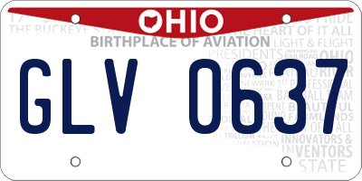 OH license plate GLV0637