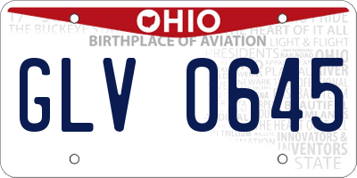 OH license plate GLV0645