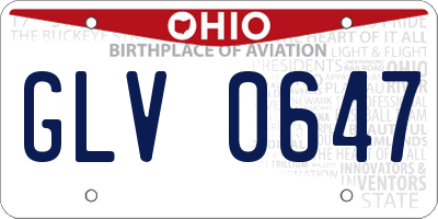 OH license plate GLV0647