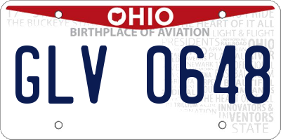 OH license plate GLV0648