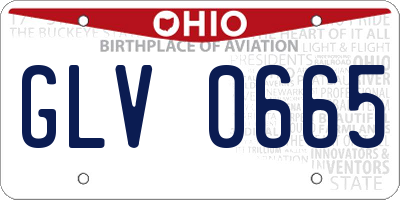 OH license plate GLV0665
