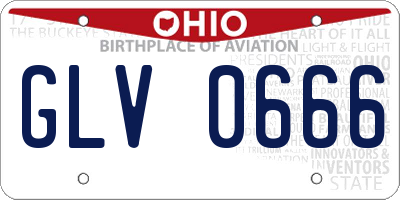 OH license plate GLV0666