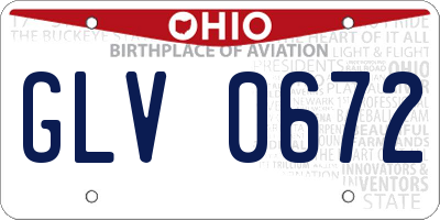 OH license plate GLV0672