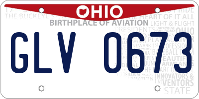 OH license plate GLV0673