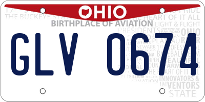 OH license plate GLV0674