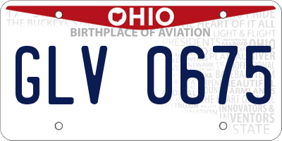 OH license plate GLV0675