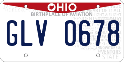 OH license plate GLV0678