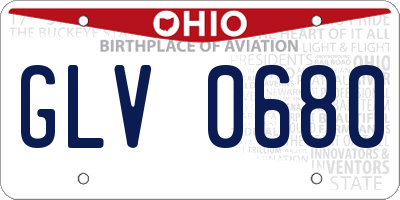 OH license plate GLV0680