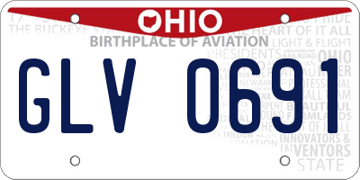 OH license plate GLV0691