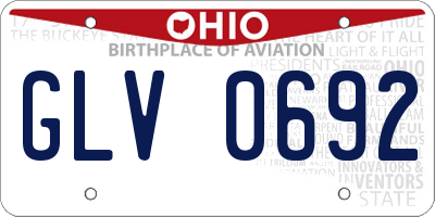 OH license plate GLV0692