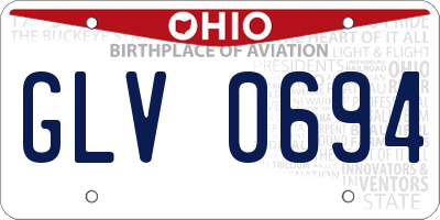 OH license plate GLV0694