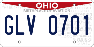 OH license plate GLV0701