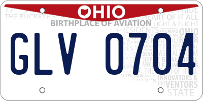 OH license plate GLV0704