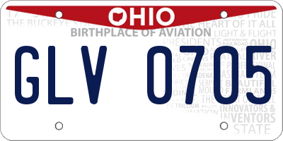 OH license plate GLV0705