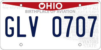 OH license plate GLV0707