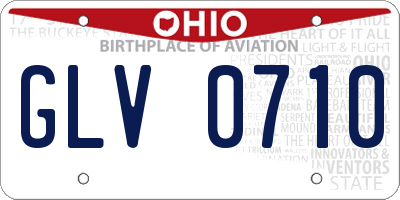 OH license plate GLV0710