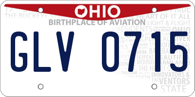 OH license plate GLV0715