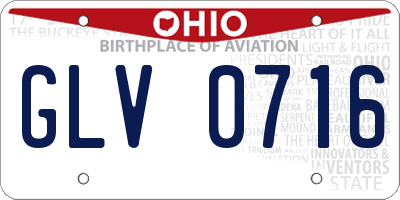 OH license plate GLV0716