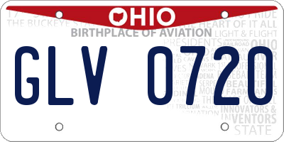 OH license plate GLV0720
