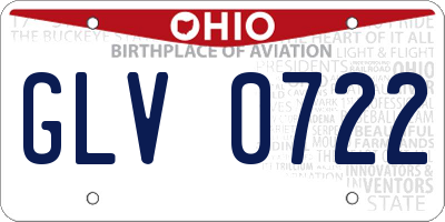 OH license plate GLV0722