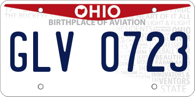 OH license plate GLV0723