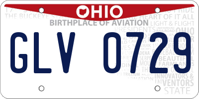 OH license plate GLV0729