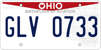 OH license plate GLV0733