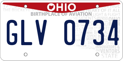 OH license plate GLV0734