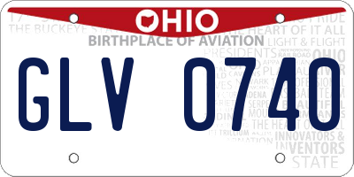 OH license plate GLV0740