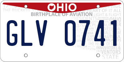 OH license plate GLV0741