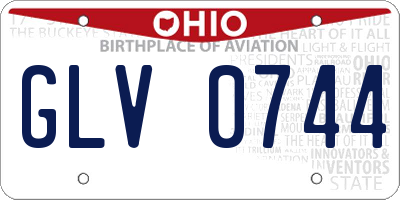 OH license plate GLV0744