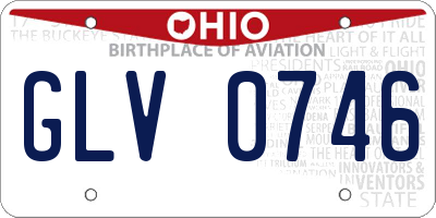 OH license plate GLV0746