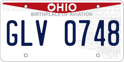 OH license plate GLV0748