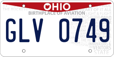 OH license plate GLV0749