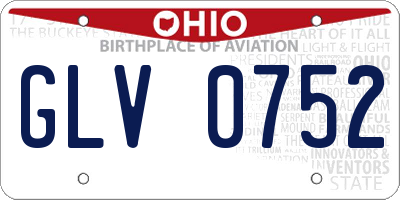 OH license plate GLV0752