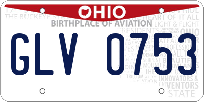 OH license plate GLV0753