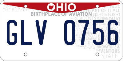 OH license plate GLV0756