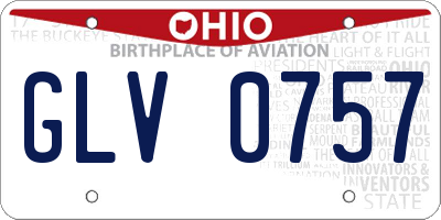 OH license plate GLV0757