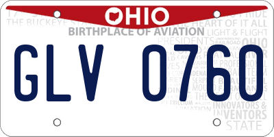 OH license plate GLV0760