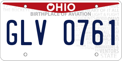 OH license plate GLV0761