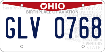 OH license plate GLV0768