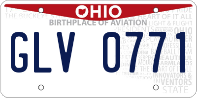 OH license plate GLV0771