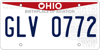 OH license plate GLV0772