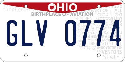 OH license plate GLV0774