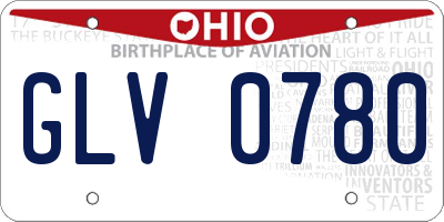 OH license plate GLV0780