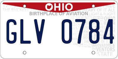 OH license plate GLV0784