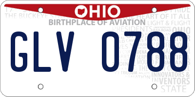 OH license plate GLV0788