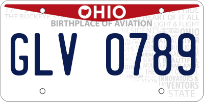 OH license plate GLV0789