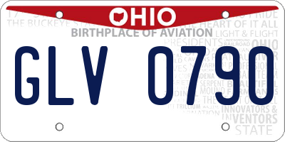 OH license plate GLV0790
