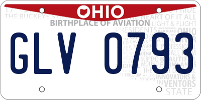 OH license plate GLV0793